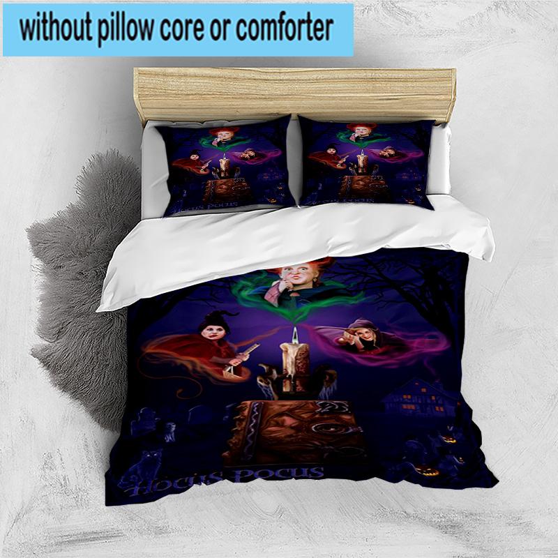 3PCS Halloween witches 3pcs Bedding,Including 3PCS Duvet Cover And 2pcs Pillowcases Perfect for Christmas,Ideal for Bedroom, Dormitory