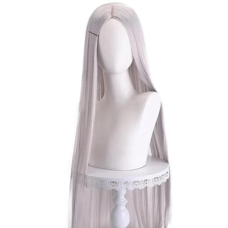 Long Straight Cosplay Wig 100cm Centre Parting Central Split Blond Pink Red Purple Heat Resistant Synthetic Hair Wigs