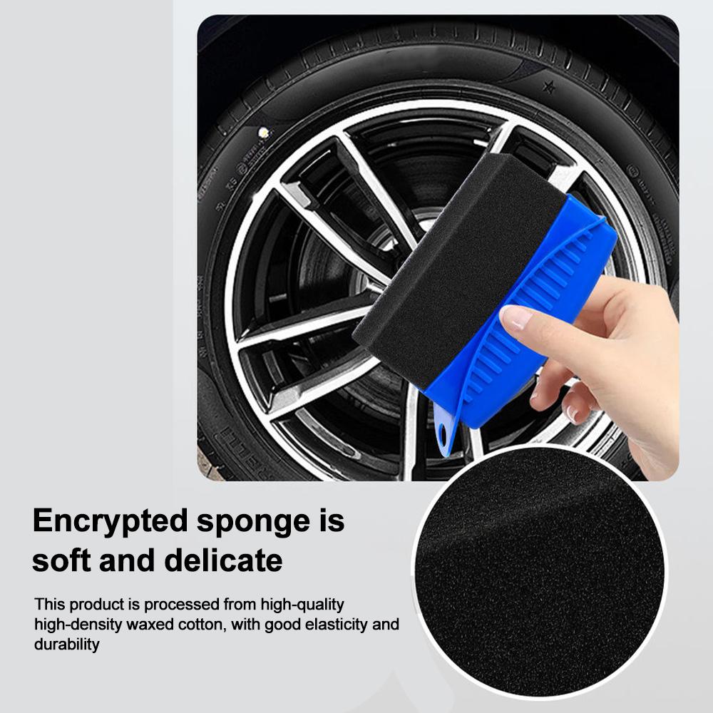 Mit Bezug Auto Rad Polieren Wachsen Schwamm Bürste ABS Waschen Reinigung Reifen Kontur Dressing Applikator Pads 5 Farben Optional