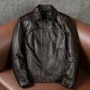 Genuine Top Grain Yellow Cowhide Leather Jacket for Men Short Casual Slim Fit Biker Coat