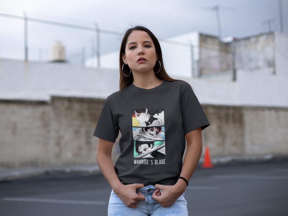 

Demon Slayer Blade Schwert Krieger Bio Damen T-Shirt Oversize Anime M