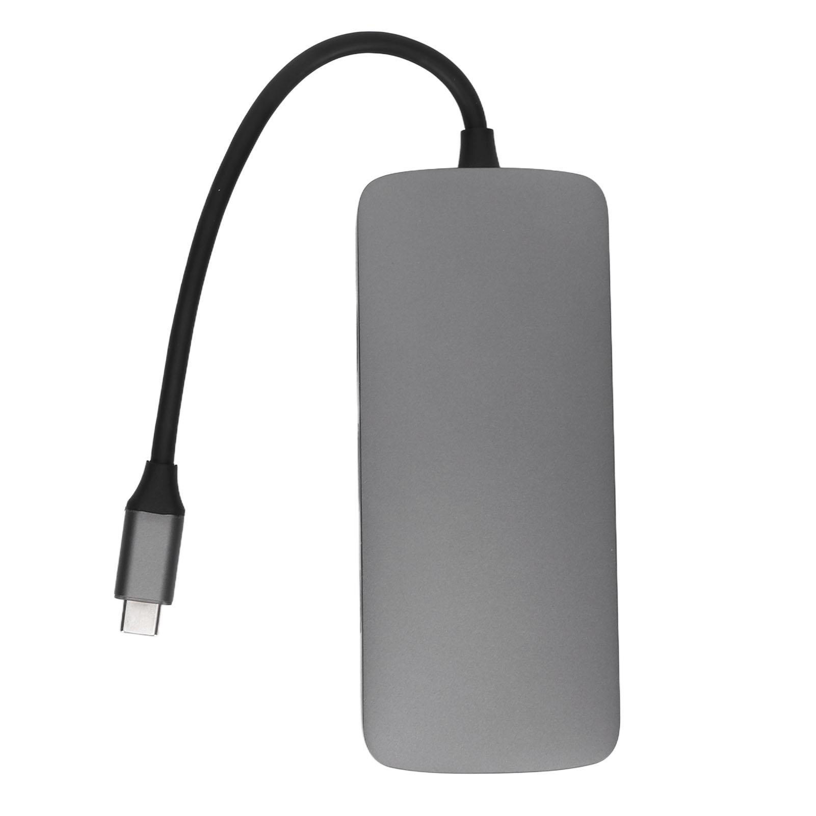 

Док-станция 10 в 1, многопортовый USB3.0 высокоскоростной USB C концентратор адаптер для ОС для Windows для серый