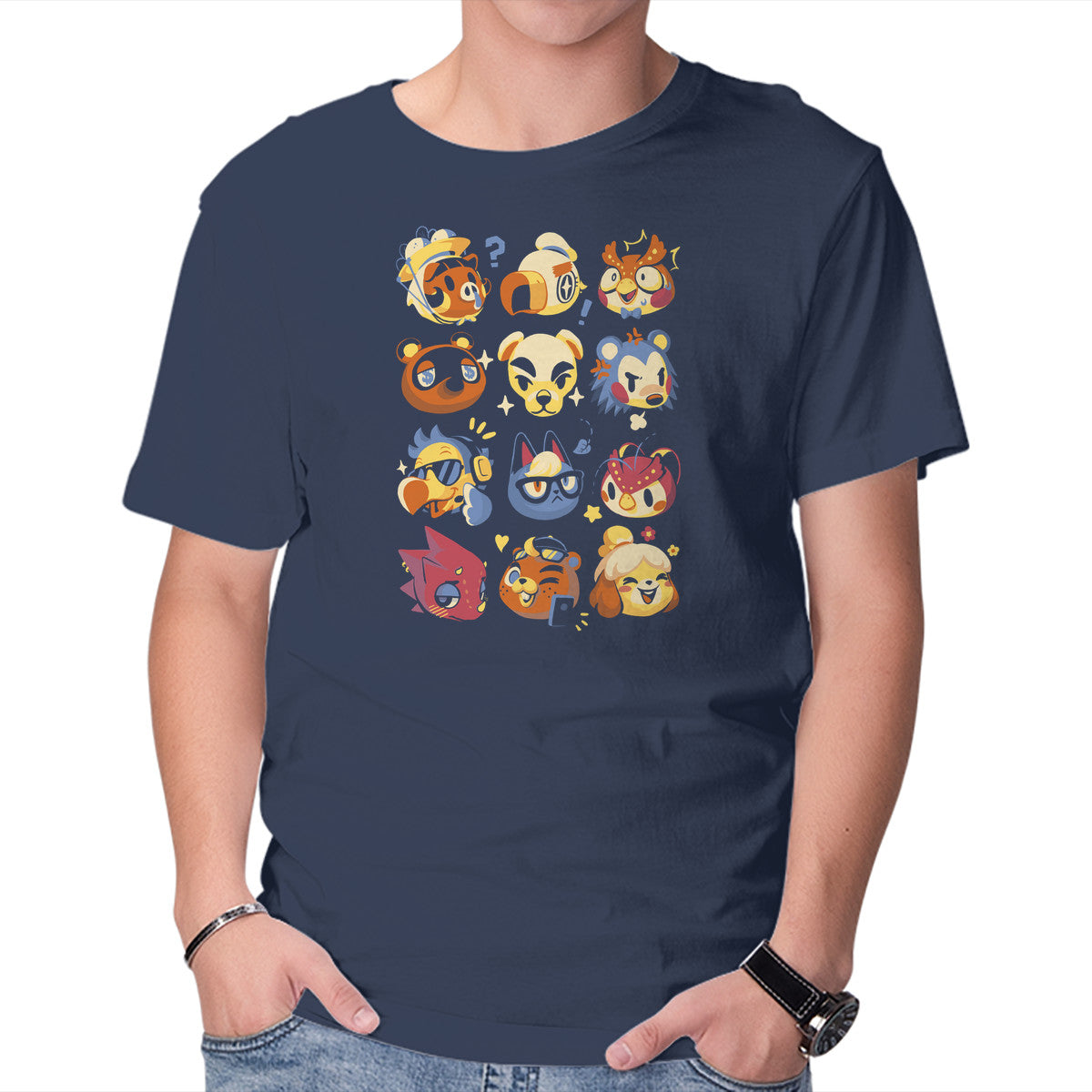 Unisex Crew Neck T-Shirt Island Faces Graphic Short Sleeve Casual Tee XXXXL