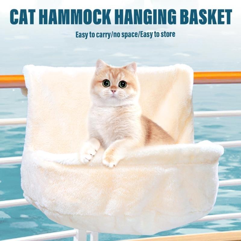 Warm Plush Cats Bed for Heating Soft Hanging Pet Hammock Bed Cats Resting Nest A2BB