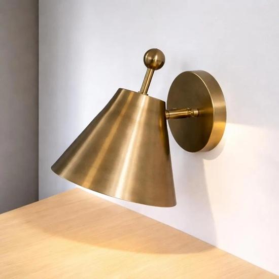 Adjustable Brass Wall Sconce Handmade Mid-Century Style Pivot Lamp Home Decor