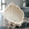 Ceramic Texture Storage Tray Baroque Shell Jewelry Tray, 3D Printed Dish Ornaments, Multi-purpose for Rings Earrings Bracelets Desktop Decoration