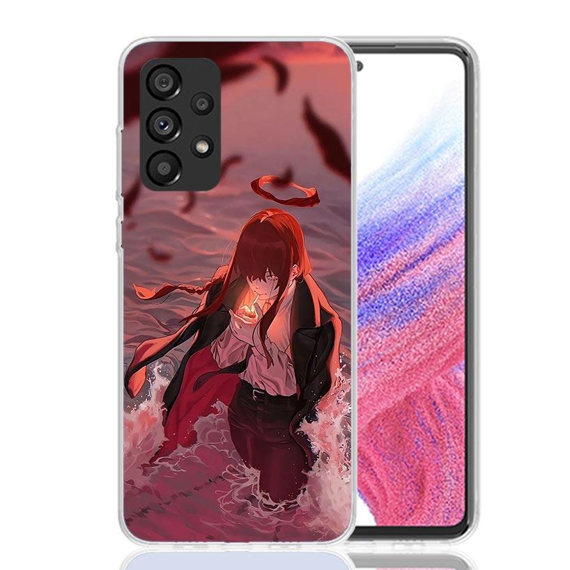 

C-Chainsaw Mans Makima Phone Case For Samsung Galaxy A52 A32 A22 A12 A02S A50S A30S A51 A31 AA71 Note 20 Ultra 10 S10 Plus Galax Samsung A22 4G