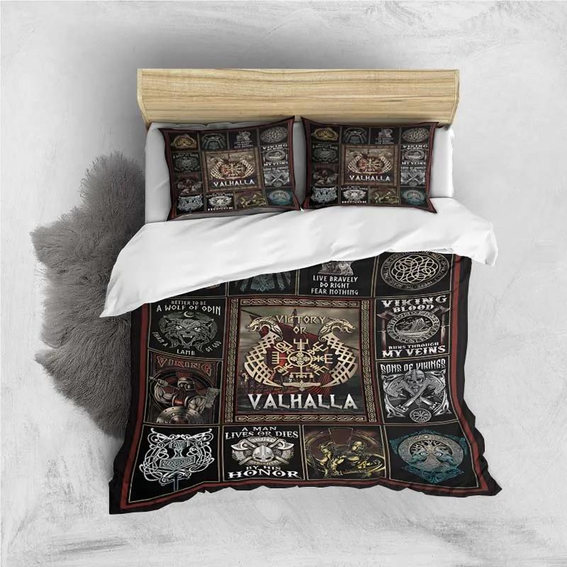 

Viking Duvet Cover King Scandinavian Folklore Motifs Bedding Set Microfiber Northern Germanic Culture Mjollnir Comforter Cover EU Twin(135x200cm)
