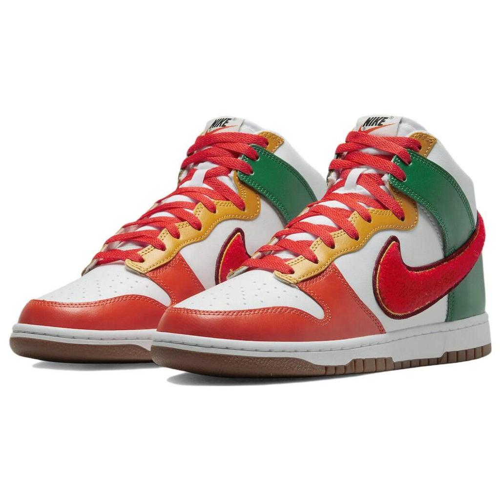 Nike Dunk High Chenille Swoosh Men Sneakers Red White Team-Red DR8805-100