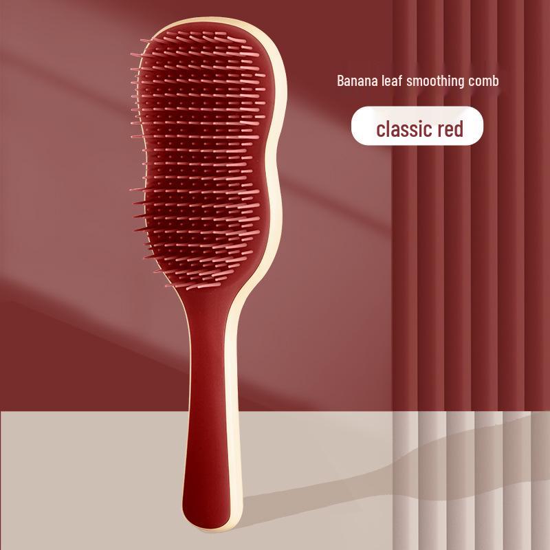 

956 Расческа для укладки с банановым листом: Разглаживает, массирует и амортизирует для длинных волос