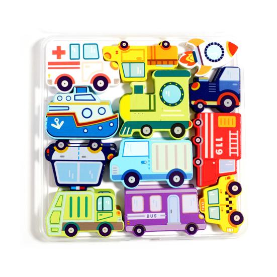 

1 Набор Деревянный Строительный Блок Пазл 3D Мультяшный Динозавр Животное Транспорт Продукты Малыши Дошкольное Обучение Образовательный Пазл Игрушка D