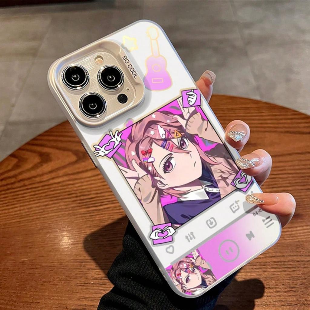 Anime Boy Music Player Print Aesthetic Phone Case For IPhone 15 14 13 - Protective Cover