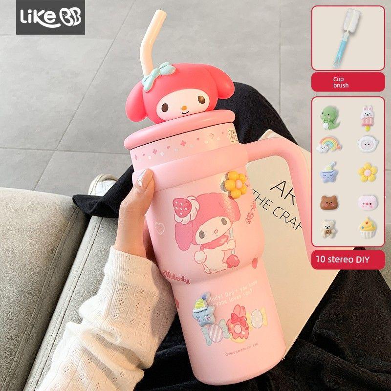

Ледяная кружка Hello Kitty, большая емкость, термокружка для девочек, высокая эстетическая ценность, с трубочкой, новая модель 2026 Melody-700Ml [316 Temperature Control Ice + Straw]