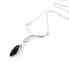 Les Trésors De Lily [J0875] - Silver Necklace 'Jesse Noir De Jais' Silver-black (rhodium-plated) - 45x30 Cm