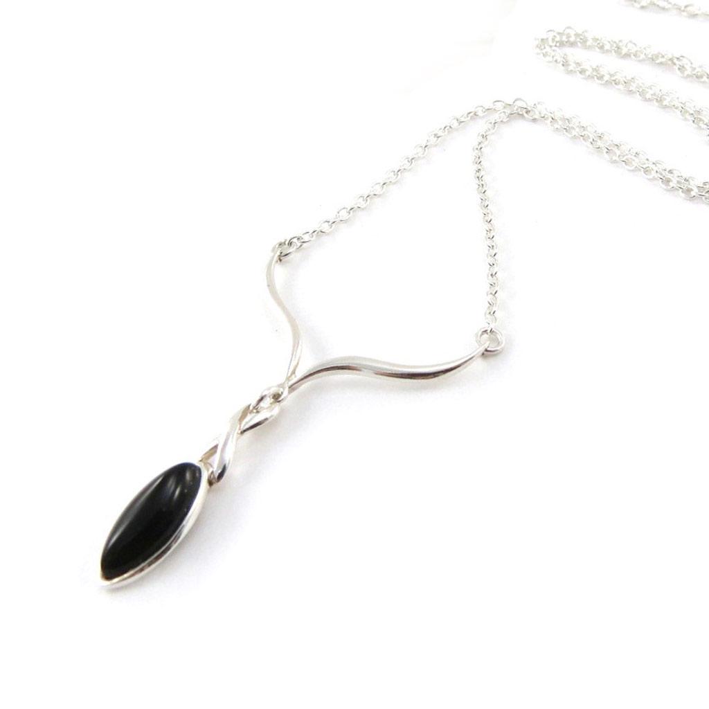 Les Trésors De Lily [J0875] - Silver Necklace 'Jesse Noir De Jais' Silver-black (rhodium-plated) - 45x30 Cm