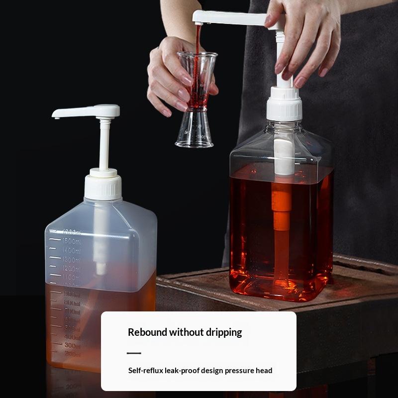 1Pcs Sauce Pressure Nozzle Bottle Pump Containers Syrup Pumps Dispenser Replacement For Coffee Kitchen Seasoning Liquid