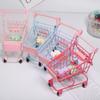 1pc Multicolor Mini Shopping Cart Storage Organizer Funny Small Gift Container Candy Packaging Mini Cart Jewelry Storage basket