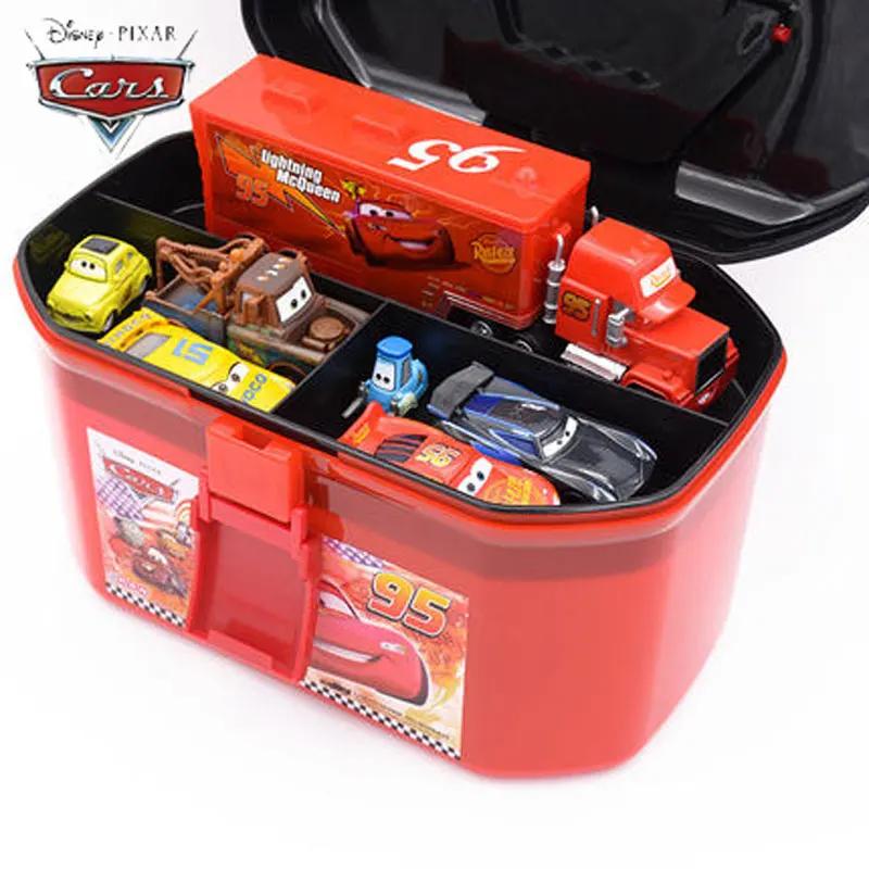 1:55 Pixar Cars Lightning Mcqueen Jackson Storm Mack Uncle Truck Diecast Model Car Toy Kids Birthday Gift Storage Box