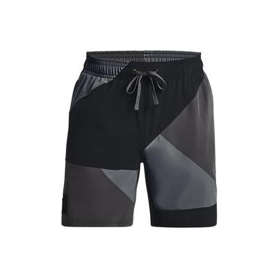 Gespleißte, gerade geschnittene Sport- und Freizeitshorts für Herren, Schwarz, 1377306-001