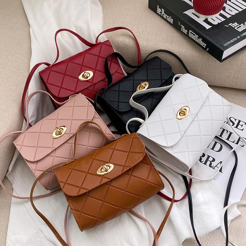 

Diamond Striped Small Square Bag Korean Style Handbag Women