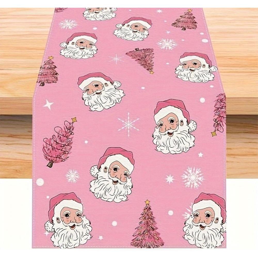 Creative Printed Linen Table Runner Christmas Decoration Dining Table Mat Small Tablecloth Elegant Home Decor