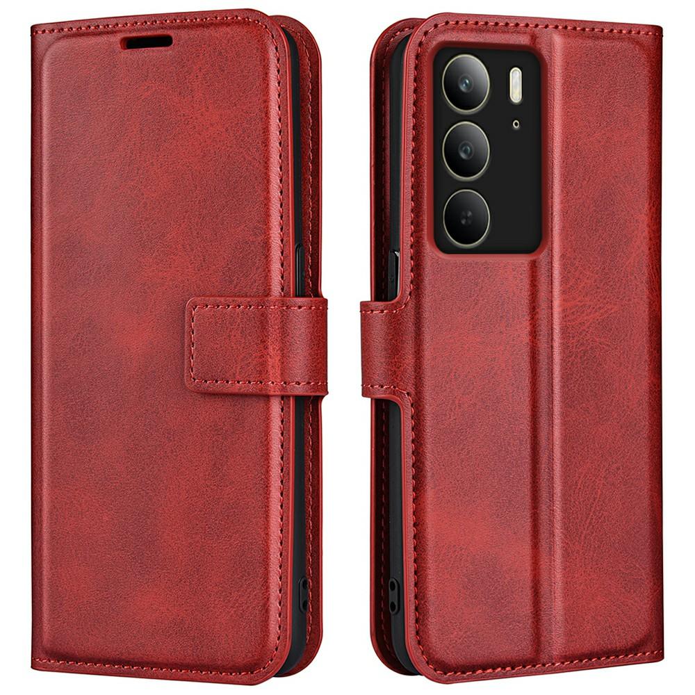 For Realme C75 4G Stand Case Anti-Scratch Calf Texture Leather Phone Cover