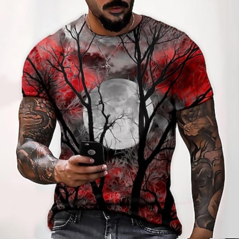 Neues Sommer-T-Shirt für Herren: Modisches, schlichtes Muster, bedrucktes Oberteil