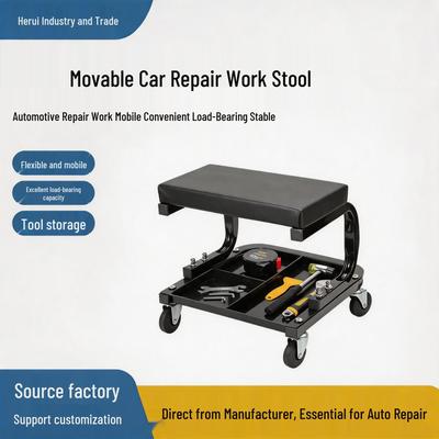 Cross-Border Auto Repair Stool with Tool Tray and Casters