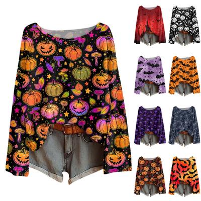 Long Sleeve Shirts For Women Print Graphic Tees Blouses Casual Plus Size Basic Tops Pullover