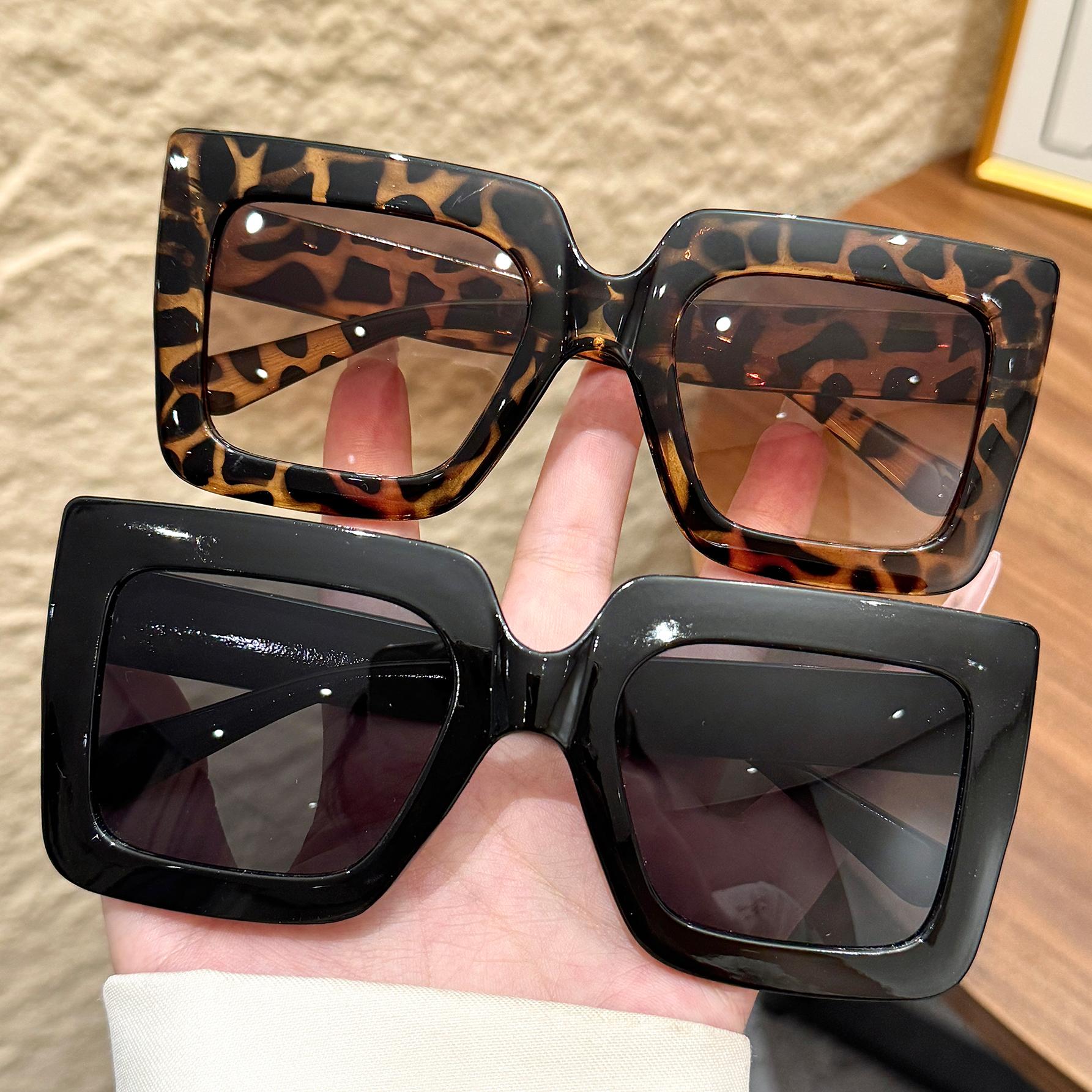 

2Pcs Luxury Square Fashion Glasses for Women, Casual Candy-Colored Anti-Glare Sunshade for Beach Parties and Travel