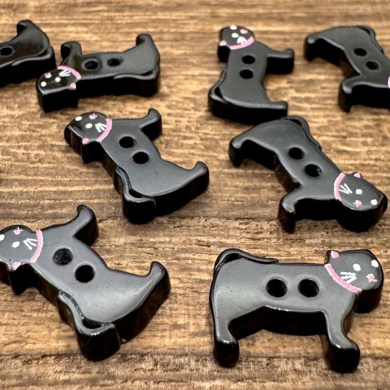 10Pcs Cute Cat Buttons 12mm Small Kitten Head White Resin 2-hole Buttons Clothing Accessories