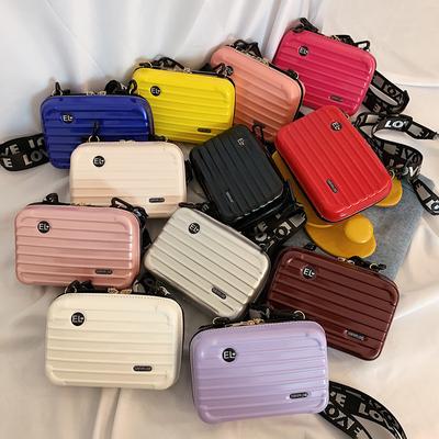 Luggage Small Bag Women'S Crossbody Shoulder Bag  Personality Hand-Held Mini Suitcase-Style Box Small Square Bag