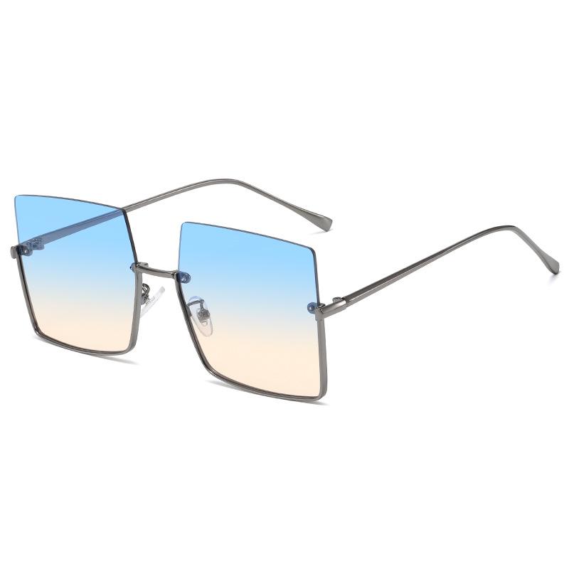 Mdod Kadınlar İçin Büyük Boy Moda Güneş Gözlükleri Yarım Çerçeve Anti-Uv Gözlükler Gradyan Camlar Süper Büyük Çerçeve Güneş Gözlükleri Kadınlar