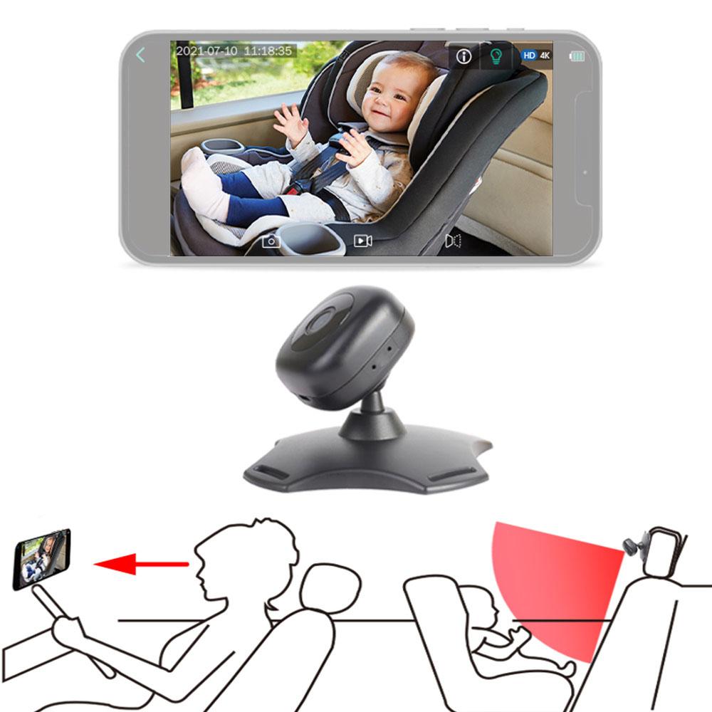 WiFi Baby Car Monitor Wireless Monitor Camera for Baby Rear Facing Seat 360 degrees  Rotation Night   USB Powered Baby Car Mirror Camera