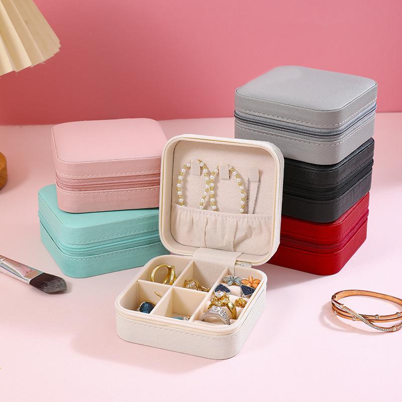 Portable Jewelry Box European Princess Korean Small Travel Handmade Jewelry Bag Earring Ring Small Storage Box