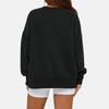 Ladies' Casual And Fashionable Solid Color Round Neck Long Sleeved Slit Loose And Comfortable Sweatshirt