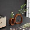 Nussbaumholz Chinesischer Stil Massivholz Blumenvase Schreibtisch Glas Mini Hydroponischer Blumenhalter Luxus-inspiriert Elegant Dekorativ