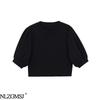 2026 Spring European & American Style Puff Sleeve Knit Top