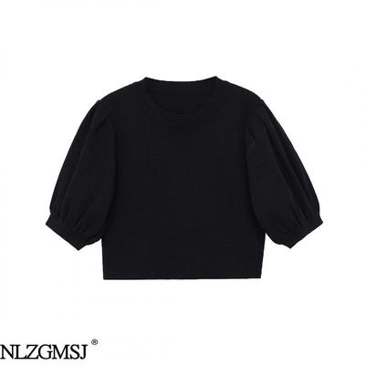 2026 Frühling Europäischer & Amerikanischer Stil Puffärmel Strickoberteil