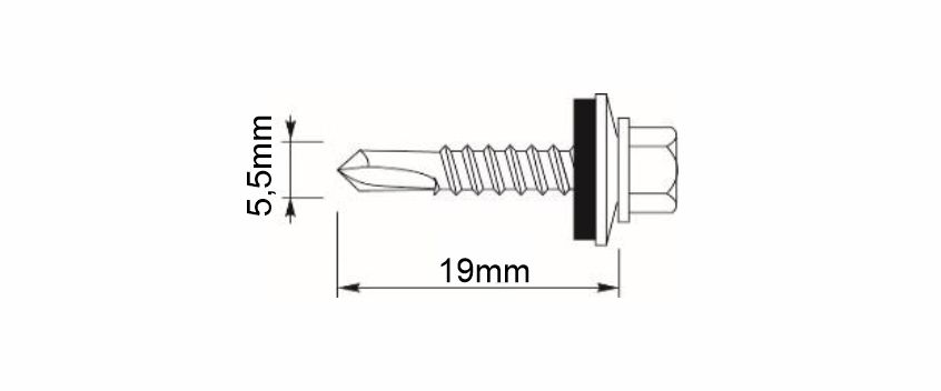 Self-tapping screws GT5 Z14 5.5x19mm RAL 9007