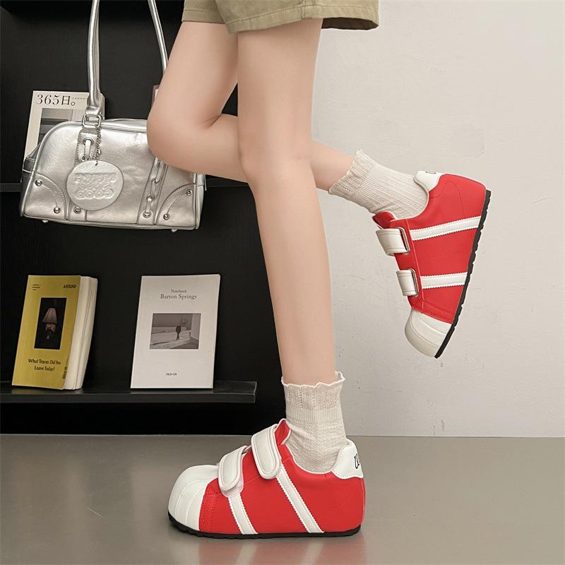 Shell head Velcro big head platform breadboard shoes women's new versatile breathable casual sports little white shoes