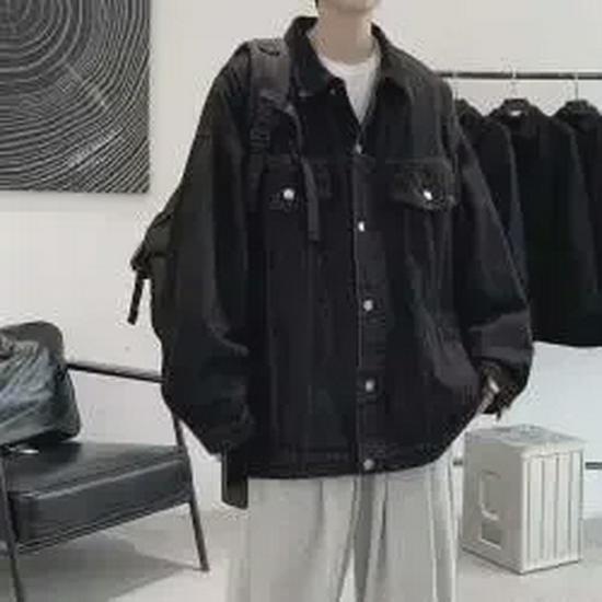 Men's Trendy Loose-Fit Spliced Denim Jacket: Casual Korean Style for Spring and Autumn