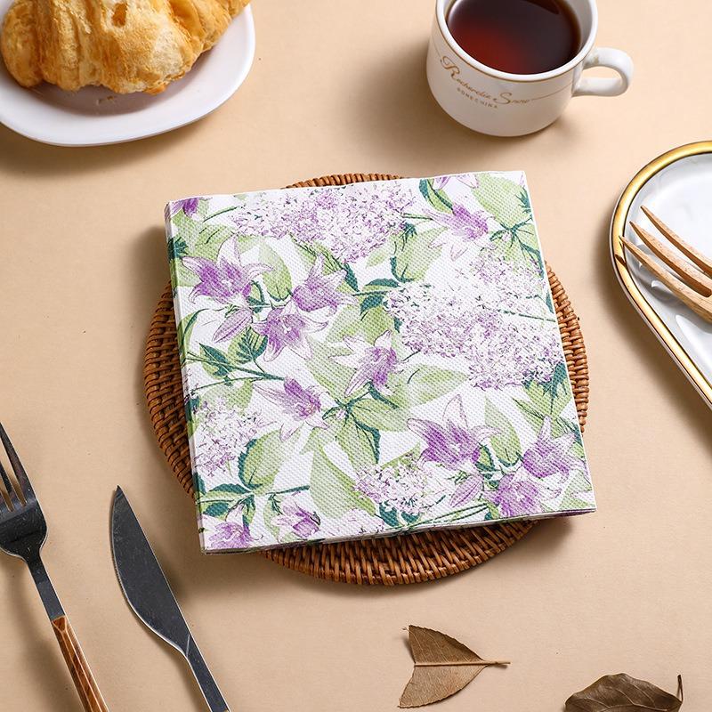 20Pcs/pack 33x33cm Flower Printed Paper Disposable Table Dinner Napkin Tissues Wedding Party Decoration