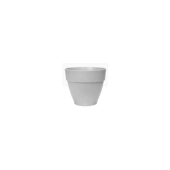 Elho Vibia Campana Bac à fleurs Rond 55 - Gris - Ø 55 x H 47 cm - extérieur - 100% recyclé