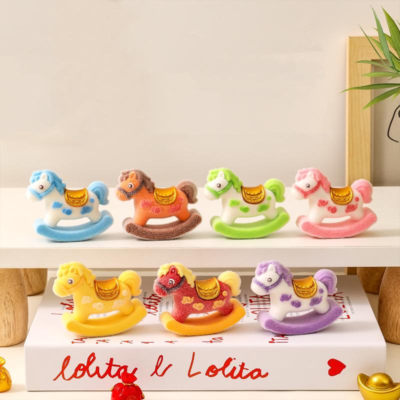 1Pc Kawaii Creative Resin Zodiac Horse Ornament Year Of The Horse Home Decoration Office Desktop Decoration Gifts