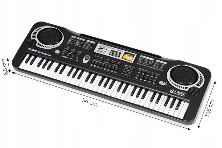 Keyboard Pianino Dla Dzieci Z Mikrofonem + Zasilacz