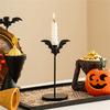 Gothic Bat Shape Candelabra Halloween Decoration Iron Taper Candleholder Easy Setups Festives Table Centerpieces Decors