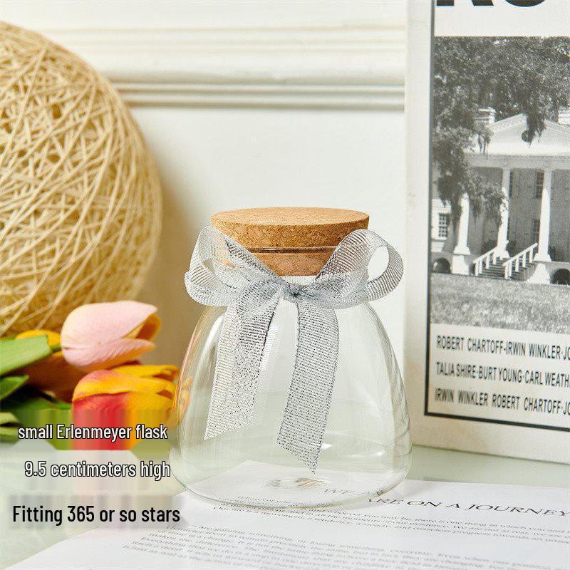 Creative Glass Bottle with Sand, Shells, Lucky Stars, Paper Cranes, and Rainbow Pentagrams