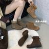 2025 autumn and winter new thickened velvet inner fluffy short boots autumn and winter new warm side zipper boots cotton boots