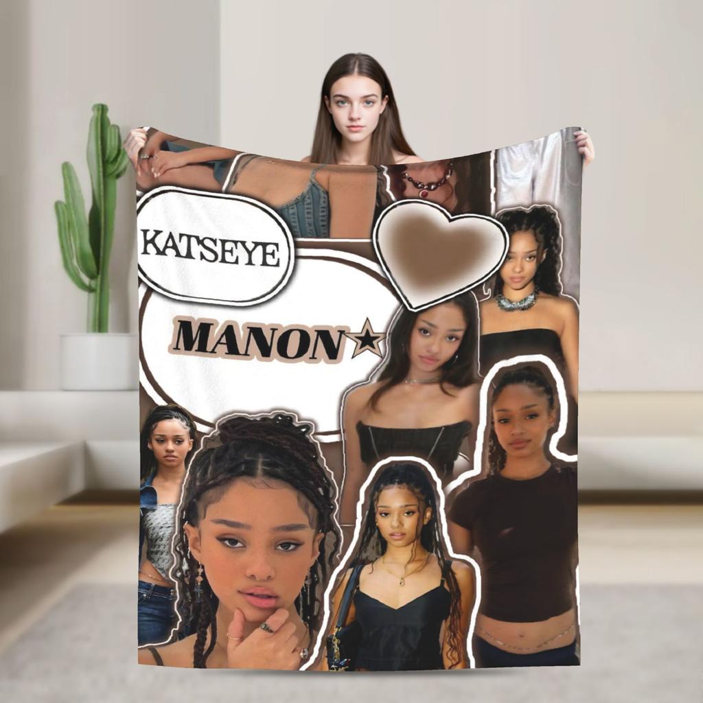 Manon Katseye Kpop Blanket Fleece All Season Portable Soft Throw Blankets for Home Bedroom Bedspread
